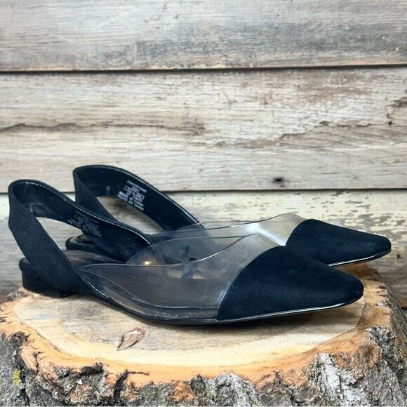 NWOB Zara Black and Clear Slingback Flats sz 5 - Picture 6 of 9